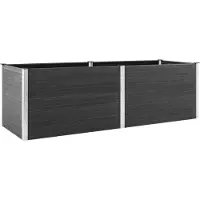 Syfax Lit surélevé de jardin 200x50x91 cm WPC Gris