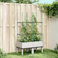 Prolenta Maison Exclusive - Bac à plantes avec treillis blanc 80x40x142,5 cm PP