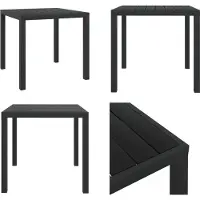 vidaXL Table de jardin WPC Aluminium 80 x 80 x 74 cm Noir - Table de jardin - Tables d'extérieur - Tables d'extérieur