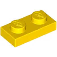 LEGO 250x 1x2 plaques 3023 - Plate Gelb - Yellow