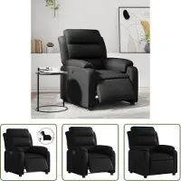 The Living Store Fauteuil relax électrique noir similicuir