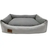 Odol-Plusz XL Lit pour chien Coussin pour chien Canapé pour chien Lit pour chat 100x70 imperméable Gris