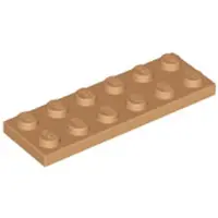 LEGO 2x6 plaque 3795 - 50 pièces Nougat moyen