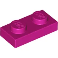 LEGO 50 pièces , pièce c. 3023 en violet (magenta)