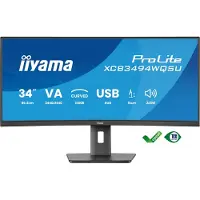 Iiyama Écran PC Incurvé Prolite, 34 Pouces, 120Hz, 0.4ms, Dalle VA, 3440x1440