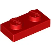 LEGO 250x 1x2 plaques 3023 - Plate Rouge - Red