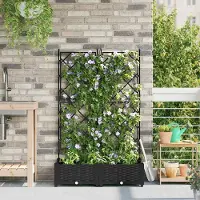 Prolenta Maison Exclusive - Jardinière d'extérieur, lot de 2, noir, 80 x 40 x 125,5 cm, PP