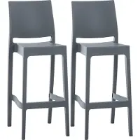 CLP lot de 2 tabourets de bar Maya en plastique, couleur:olive