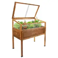 QLS Mini-serre en bois Vintage 110x55 Plateau surélevé Balcon Précocité Terrasse 11265
