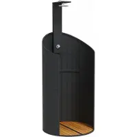 Syfax Douche d'extérieur noir 100x100x241,5 cm poly rotin bois acacia