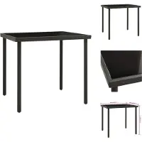 vidaXL Table de jardin à manger anthracite 80x80x72 cm verre et acier - Tables de jardin