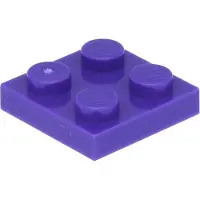 LEGO 2x2 plaques 3022 - 100 pièces violet foncé