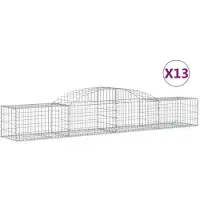 vidaXL Gabions avec arc surélevé 13 pcs. 300x50x40/60 cm Fer galvanisé