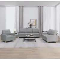 Syfax Ensemble de canapés 3 pcs avec coussins Gris clair Tissu