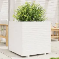 Prolenta Maison Exclusive - Jardinière blanc 70x70x72 cm bois de pin massif