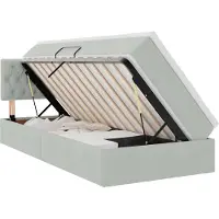 vidaXL Lit avec rangement et matelas Gris clair 100 x 200 cm Velours
