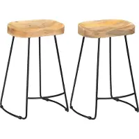 Prolenta Maison Exclusive - Tabourets de bar Gavin, lot de 2, en bois massif de manguier