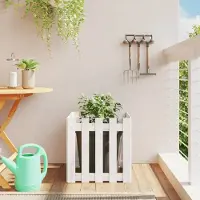 Prolenta Maison Exclusive - Bac à plantes design clôture à lattes blanc 50x50x50cm bois massif pin