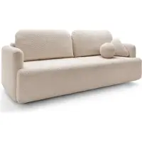 Selsey Canapé trois places Lambina avec fonction sommeil, coffre de lit, revêtement Boucle en beige