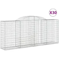 vidaXL Gabions avec arc surélevé 30 pcs 300x50x120/140cm Fer galvanisé