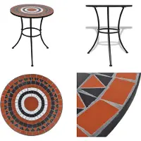 vidaXL Table de bistrot Terracotta Rouge et Blanc 60 cm Mosaïque - Table - Tables - Table de jardin