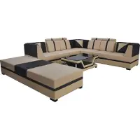 AEA Ecksofa Design Polster Eckcouch Eckgarnitur Sofa Wohnlandschaft 3tlg Tisch USB