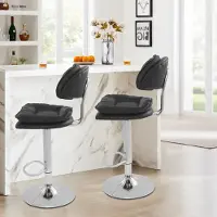 StarTech.com Tabourets de bar - Lot de 2 - Réglables en hauteur de 62 à 82 cm - Pivotants à 360° - Charge maximale 150 kg - Montage nécessaire - Noir