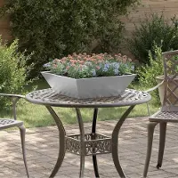 Prolenta Maison Exclusive - Jardinière argentée, 50 x 50 x 15 cm, en acier galvanisé