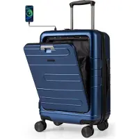 Northix Valise rigide extensible et légère en PC de 20 pouces avec port USB