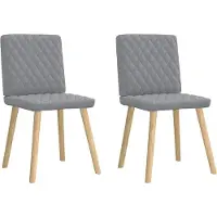 Syfax Chaises à manger lot de 2 gris clair tissu