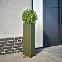 Prolenta Maison Exclusive - Bac à plantes 2 pièces Vert olive Triangulaire 30x26x75 cm Acier