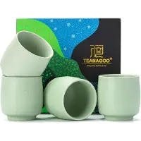 Sonstiges TEANAGOO Chinese Tea Cups 175ml Ruware Green Ceramic Sake Cups Set of 4