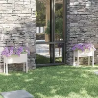 Prolenta Maison Exclusive - 2 bacs à plantes blancs 70 x 31 x 70 cm en bois massif de pin
