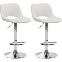 CLP 2x Chaise de bar Camden - velours, structure chromée - Gris clair