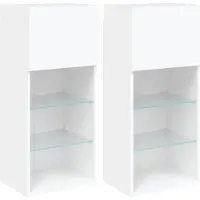 Sonstiges Meubles TV avec lumières LED 2 pcs blanc 40,5x30x90 cm