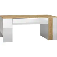 Furnlux Classic FURNLUX Table basse Adagio Chêne Et Blanc Pur Brillant 109cm / Couleur principale : Blanc / Dimensions : 109 x 48 x 60 cm