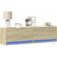 Prolenta Maison Exclusive - Meuble TV avec éclairage LED Chêne Sonoma 140x31x38 cm