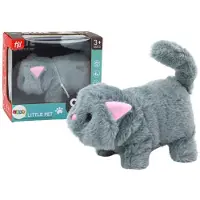 Lean Toys Peluche Interactive Animal Chaton Marche Et Miaule Gris