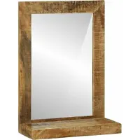 Syfax Miroir de salle de bain marron 50 x 22 x 70 cm Bois massif manguier