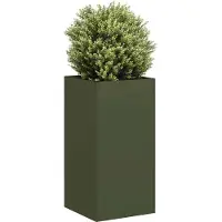 Prolenta Maison Exclusive - Bac à plantes vert olive 40x40x80 cm Acier laminé à froid