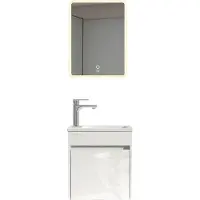 HOME DELUXE Ensemble complet de meubles de salle de bain BORKUM – Blanc, MDF (48 x 25,5 x 45 cm) | Ensemble élégant pour petites salles de bain