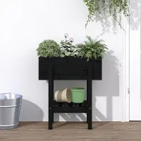 Prolenta Maison Exclusive - Bac à plantes noir 62x30x69 cm Bois massif Pin