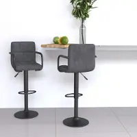 Prolenta Maison Exclusive - Lot de 2 tabourets de bar en velours gris foncé