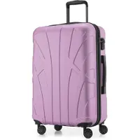 Suitline - Valise rigide moyenne avec joint d'expansion Check-In Bagages Trolley extensible Valise à roulettes Valise de voyage, taille M, 4 roulettes, TSA, 66 cm, 100% ABS,Lilas
