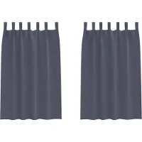 vidaXL Rideaux occultants avec anneaux 2 pcs Anthracite 175 x 140 cm