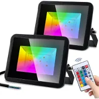 Yakimz RGB Projecteur extérieur IP67 Lampe Projecteur de chantier étanche Lumière LED Projecteur 2x20W