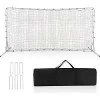 Costway But de football pour enfants, 372,5 x 182,5 cm But de football pour le jardin, but de football avec sac de transport blanc