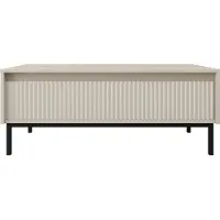 Mirjan 24 Table basse Ozmi 1SZ, Table basse avec tiroir, Système d'ouverture sans poignée push to open (Couleur : Cashmere)