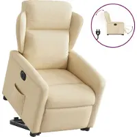 Syfax Fauteuil inclinable électrique crème tissu