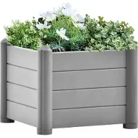 Prolenta Maison Exclusive - Jardinière surélevée en PP gris 43 x 43 x 35 cm